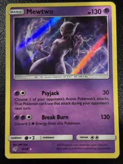 Pokemon TCG Detective Pikachu Mewtwo 12/18 Holo - LP - Image 1