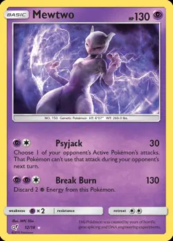 Pokemon Mewtwo (12/18) Detective Pikachu LP HOLO - Image 1