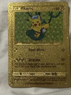 Pokemon Gold Card Pikachu RARE, Fast Shipping - Image 1