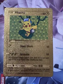 Pokemon Gold Card Pikachu RARE, Fast Shipping - Image 2