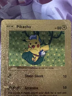 Pokemon Gold Card Pikachu RARE, Fast Shipping - Image 3