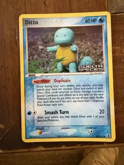 Ditto (Squirtle) EX Delta Species 40/113 Reverse Holo STAMPED Pokemon Card DMG - Image 1