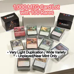 1000 MAGIC THE GATHERING MTG LOT with 100 RARES!! - Image 1