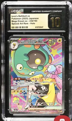 Pokemon Iono's Bellibolt ex #236/193 SAR Japanese Mega Dream CGC 10 Pristine - Image 1