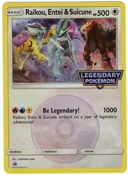 POKEMON JOHTO Raikou Entei Suicune Legendary JUMBO CARD (Jumbo/Oversized Size) - Image 1