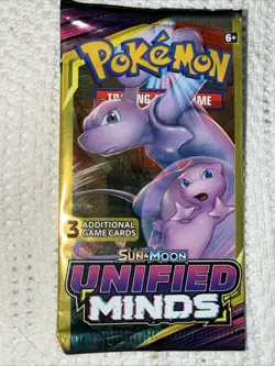 Pokemon Card - Unified Minds - Sun & Moon 3 Card Mini Booster Pack Mew & Mewtwo - Image 3