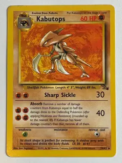 Kabutops 24/62 Fossil Set Rare Non-Holo Unlimited WOTC 1999 Pokemon Card - Image 1