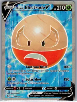 Hisuian Electrode V (Full Art) 172/196 SWSH11: Lost Origin - Pokemon Card - NM - Image 1