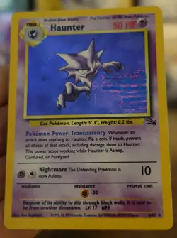 Haunter 6/62 Holo Blue Ink Stain Error Misprint Fossil Pokemon Card Dent/PL - Image 1