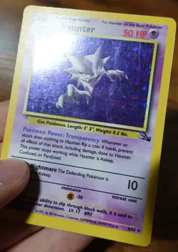 Haunter 6/62 Holo Blue Ink Stain Error Misprint Fossil Pokemon Card Dent/PL - Image 5