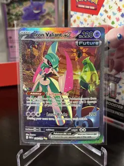 Pokemon TCG Iron Valiant EX Paradox Rift 249/182 Special Illustration Rare Card - Image 1