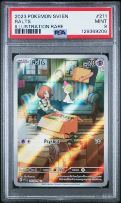 2023 POKEMON SVI EN-SCARLET & VIOLET ILLUSTRATION RARE #211 RALTS PSA 9 - Image 1