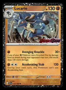 Lucario (Scarlet & Violet Stamp) Uncommon Holo 114/198 NM Pokemon TCG - Image 1