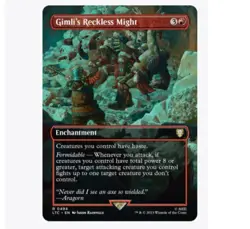 Gimli's Reckless Might (Borderless) Lord of the Rings 494 Non-Foil NM - Image 1