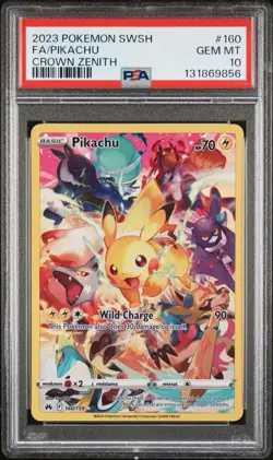 Pokemon TCG Pikachu Crown Zenith Holo Card 160/159 Secret Rare Gem Mint PSA 10 - Image 1