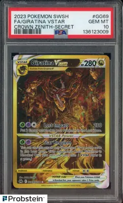 2023 Pokemon SWSH Crown Zenith Secret #GG69 FA Giratina Vstar PSA 10 GEM MINT - Image 1
