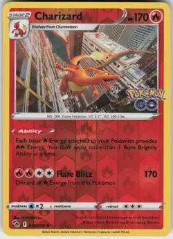 PO-06 Reverse Holo Charizard 010/078 Holo Rare Pokemon GO - Image 1