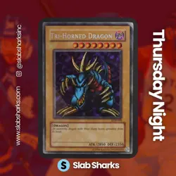 2002 YU-GI-OH! LEGEND OF BLUE EYES WHITE DRAGON NA EN #LOB-000 TRI-HORNED DRAGON - Image 1