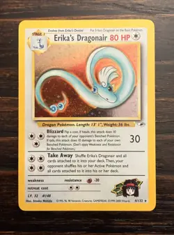 Erika's Dragonair SWIRL HOLO #4/132 Gym Heroes-VINTAGE 2000 Pokemon - Image 3