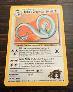 Erika's Dragonair SWIRL HOLO #4/132 Gym Heroes-VINTAGE 2000 Pokemon - Image 4