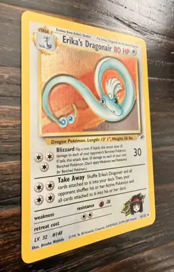 Erika's Dragonair SWIRL HOLO #4/132 Gym Heroes-VINTAGE 2000 Pokemon - Image 5