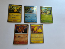 POKEMON Card 5 Card Lot Squirtle Pikachu Charmander Bulbasaur Bundle NEW - Image 1