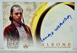 Lord of The Rings Fellowship LOTR Hugo Weaving As Elrond Autograph Signed Card - Image 1