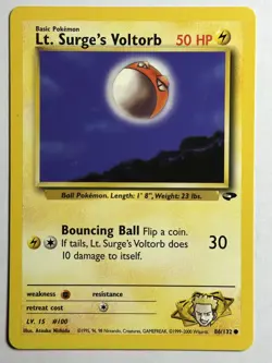 Lt. Surge's Voltorb Gym Challenge 086/132 MP-LP Pokemon Card - Image 1
