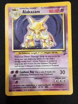 Pokemon Alakazam TCG Card Base Set 2 Holo Unlimited Rare Card 1/130 LP - Image 1