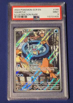 Pokemon Card Squirtle 148/142 PSA 9 Graded Stellar Crown Illustration Rare - Image 1