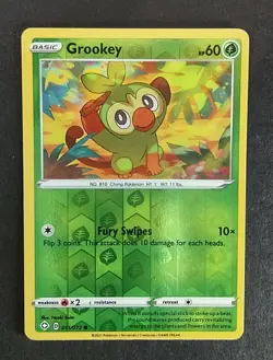 Grookey 011/072 Shining Fates Pokemon Reverse Holo Foil Rare NM - Image 1