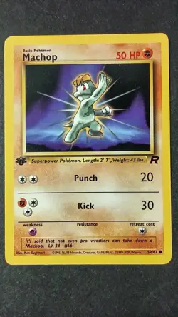 2000 WOTC Pokemon Team Rocket 1st Edition Machop 59/82 PACK FRESH - Image 1