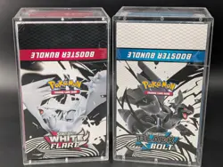 2x Pokemon Black Bolt White Flare Sealed Booster Bundle Display Case W/Acrylic - Image 1