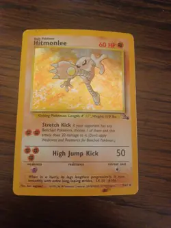 Hitmonlee Holo PLAYED 7/62 Fossil-Unlimited Edition Pokemon TCG - Image 1