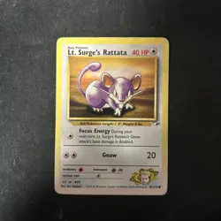 Pokemon TCG Lt. Surge's Rattata Gym Heroes 82/132 Regular Unlimited Common - Image 1