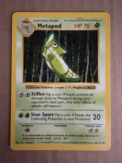 Pokemon - Base Set Shadowless - Metapod 54/102 - Common LP - Image 1