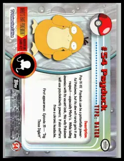 Payduck #54 Pokemon 1999 Topps TV Black Logo - Image 2