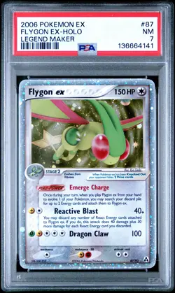 2006 POKEMON EX LEGEND MAKER #87 FLYGON EX-HOLO PSA 7 - Image 1
