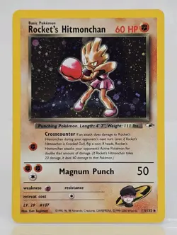 Pokemon Rocket's Hitmonchan Gym Heroes 11/132 Holo Unlimited Holo Rare WotC TCG - Image 1