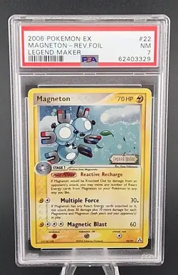 PSA 7 NM 2006 Pokemon Magneton EX Legend Maker Reverse Holo Rare #22 - Image 1