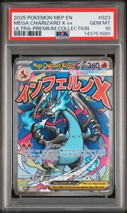 2025 POKEMON BLACK STAR PROMO ULTRA PREMIUM COLLECTION Mega Charizard 023 PSA 10 - Image 1