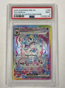 Pokemon 2025 Pre en Sylveon EX PSA 9 Special Illustration Rare 156/131 - Image 2