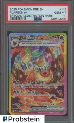 2025 Pokemon PRE EN Special Illustration Rare #146 Flareon ex PSA 10 GEM MINT - Image 1