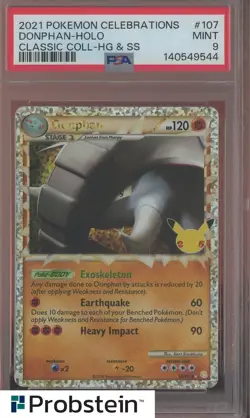 2021 Pokemon Celebrations Classic HG & SS #107 Donphan Holo PSA 9 MINT - Image 1