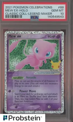 2021 Pokemon Celebrations Classic Legend Maker #88 Mew ex Holo PSA 10 - Image 1