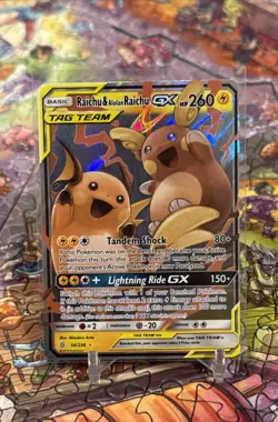 2019 Pokemon Tag Team Raichu & Alolan Raichu GX 54/236 Sm-Unified Minds Holo - Image 1
