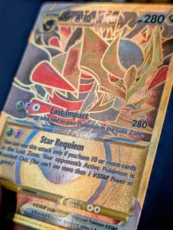 Pokemon Giratina VSTAR TCG Lost Origin Card 212/196 Secret Rare Gold NM - Image 2
