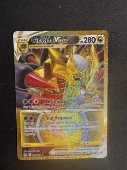 Pokemon TCG Card Giratina VSTAR 212/196 Lost Origin Gold Secret Rare - NM - Image 1