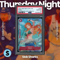 2022 ONE PIECE OP01 EN #OP01-016 NAMI ALTERNATE ART ERRATA BETA RARE PSA 10 - Image 1