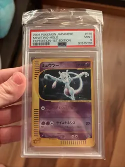 2001 Pokemon Japanese Expedition 1st Edition #118 Mewtwo Holo PSA 9 MINT - Image 1